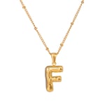 Gold color / 1 Piece Simple Casual Style Letter F Shape Stainless Steel  Gold Color Women's Pendant Necklace Picture5